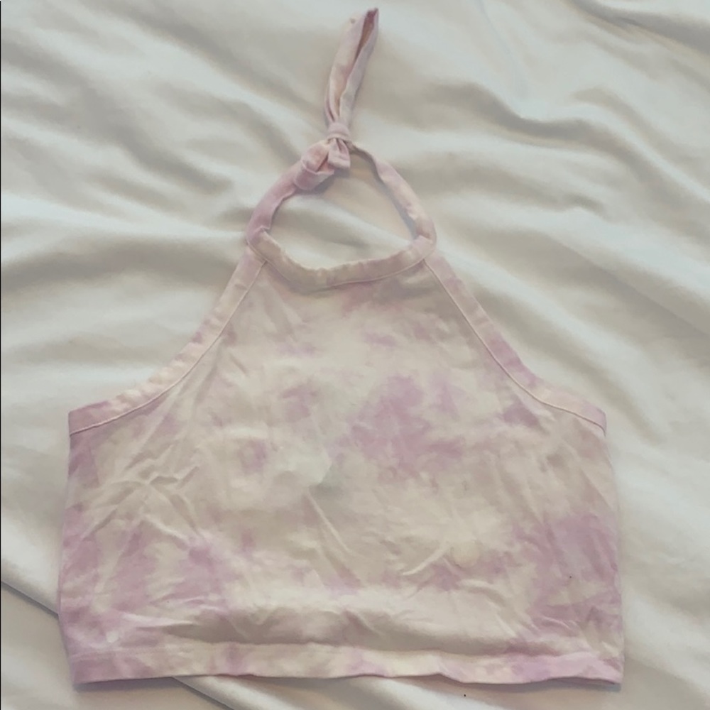 PacSun Pink tie dye halter top
